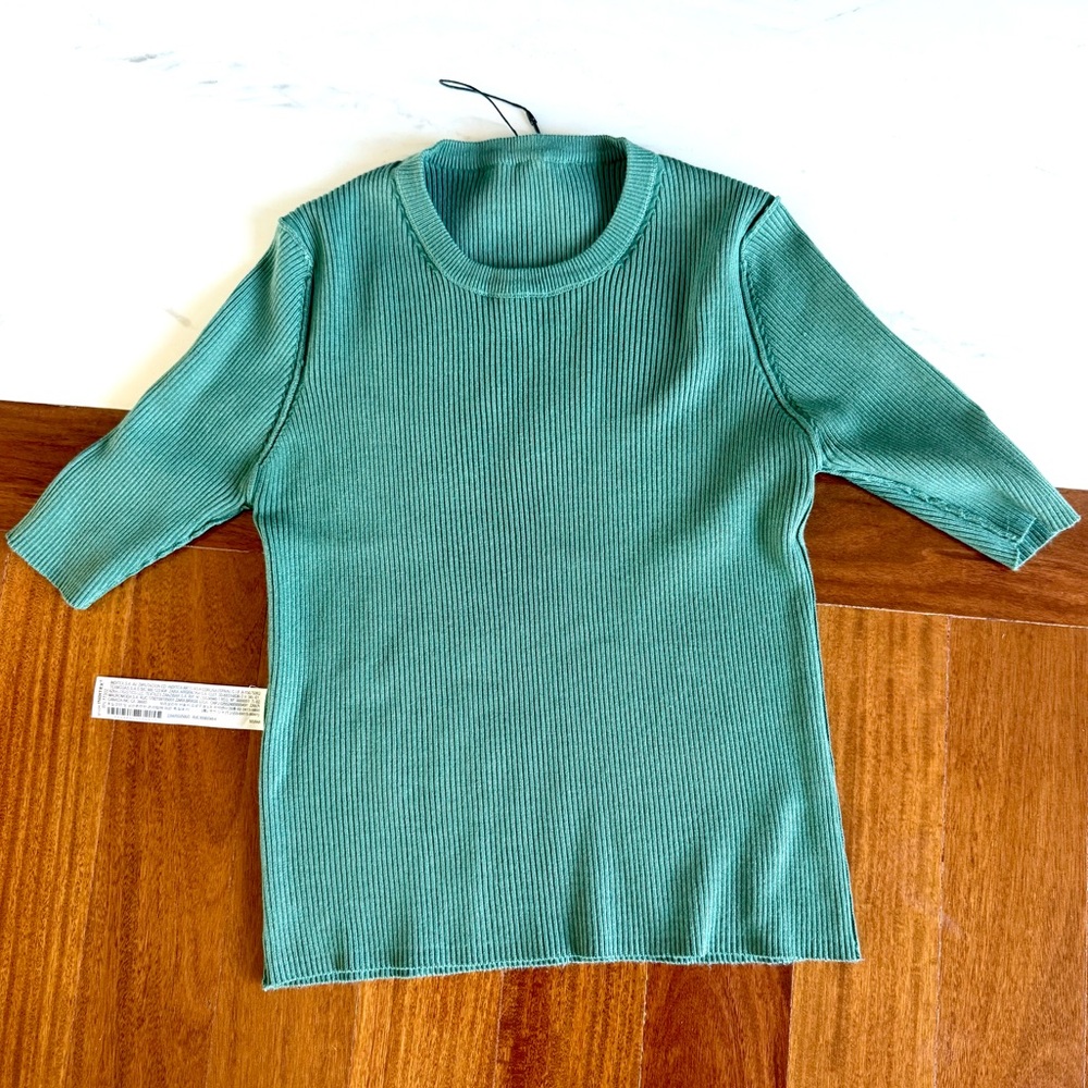 ZARA Women Ribbed Top Blouse Shirts ๐ pistachio green color Size S layer top - Picture 13 of 14